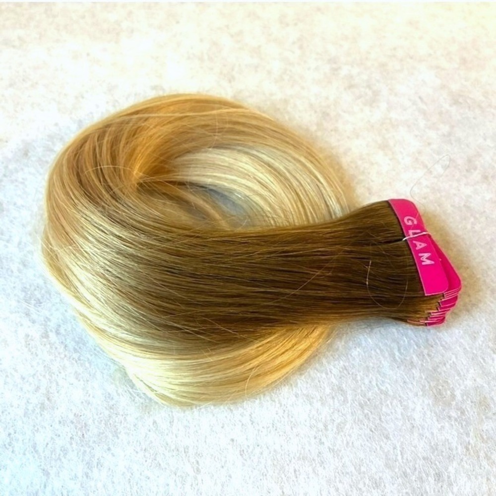 Glam Seamless 20" Tape In Hair Extensions Ash Brown Ash Blonde #9/#22 20 Pack